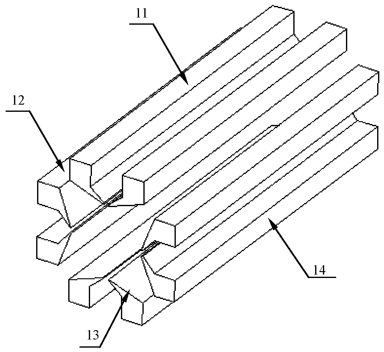 Asymmetric triangular electrode structure ion trap