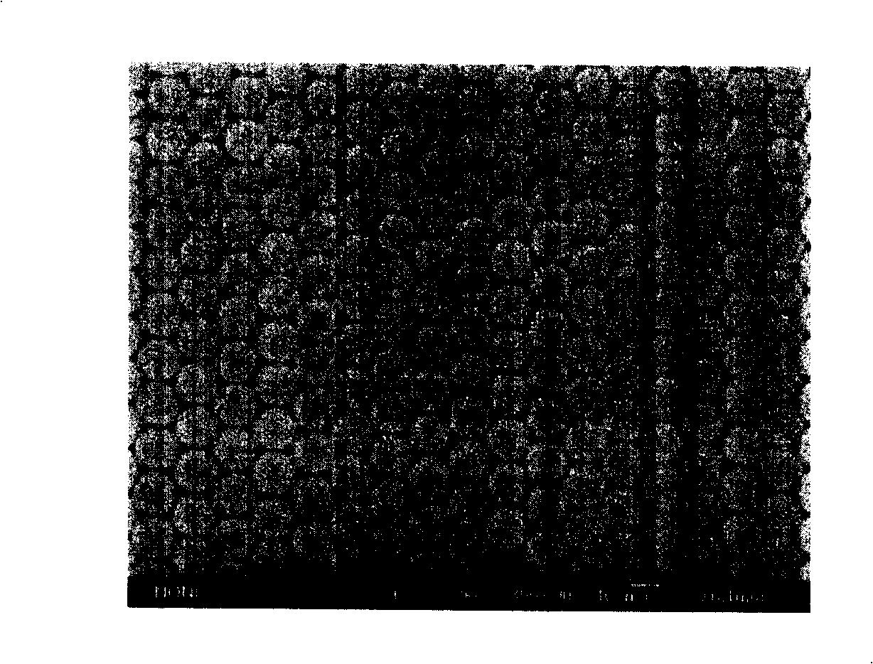 Photon crystal film of ultraviolet polymer colloid with photon band gap and its prepn and use