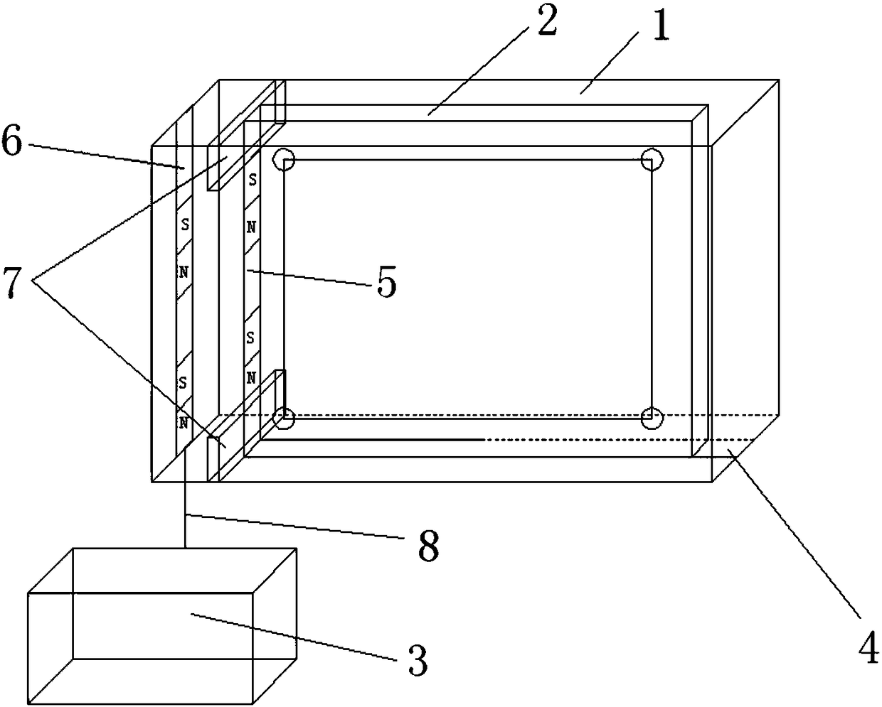 A flat-opening retaining wall