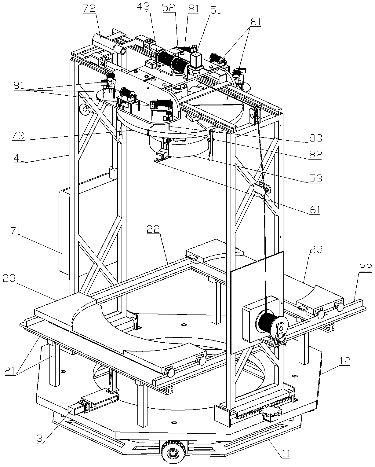 Deep well solidification barrel recovery system and its recovery method