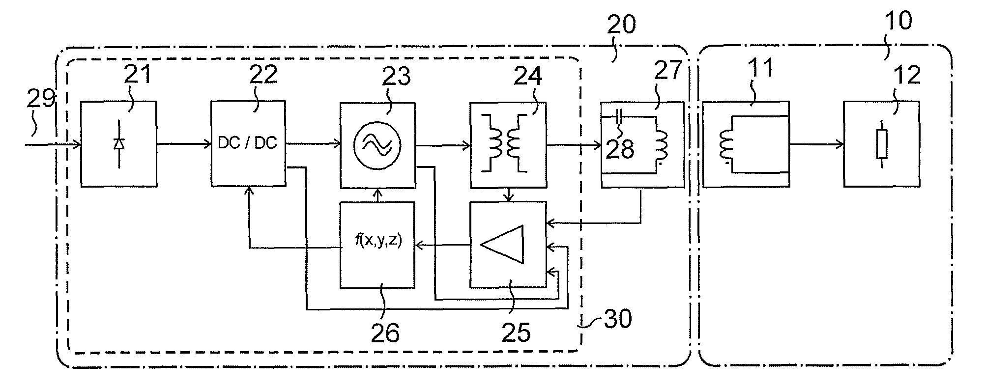 Controlled contactless power transmission