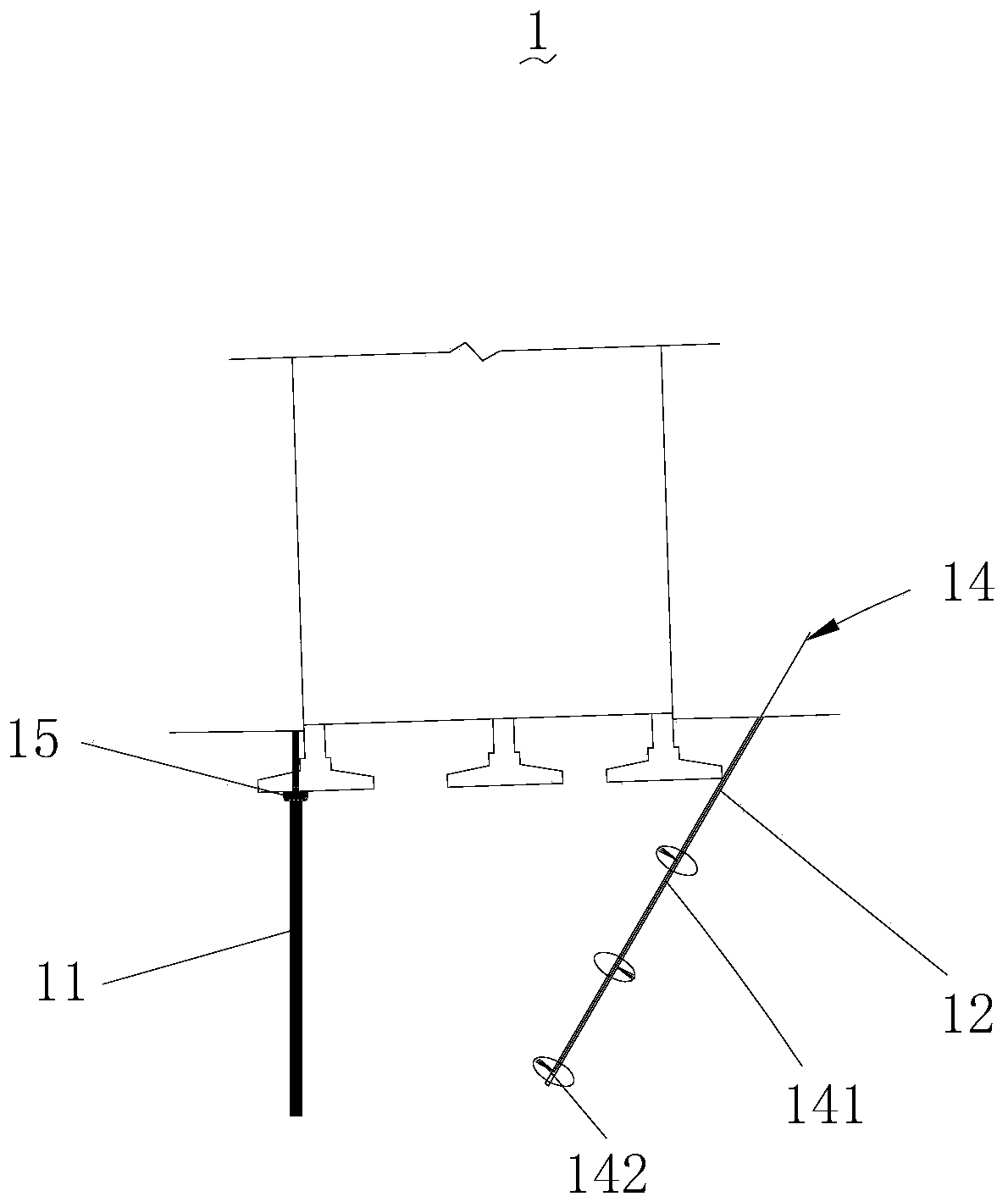 Deviation correcting and strengthening structure of inclined building and its construction method