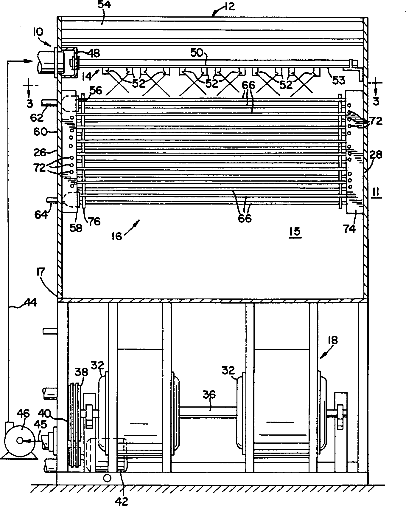 Circulating device for sealed pipeline cooling tower