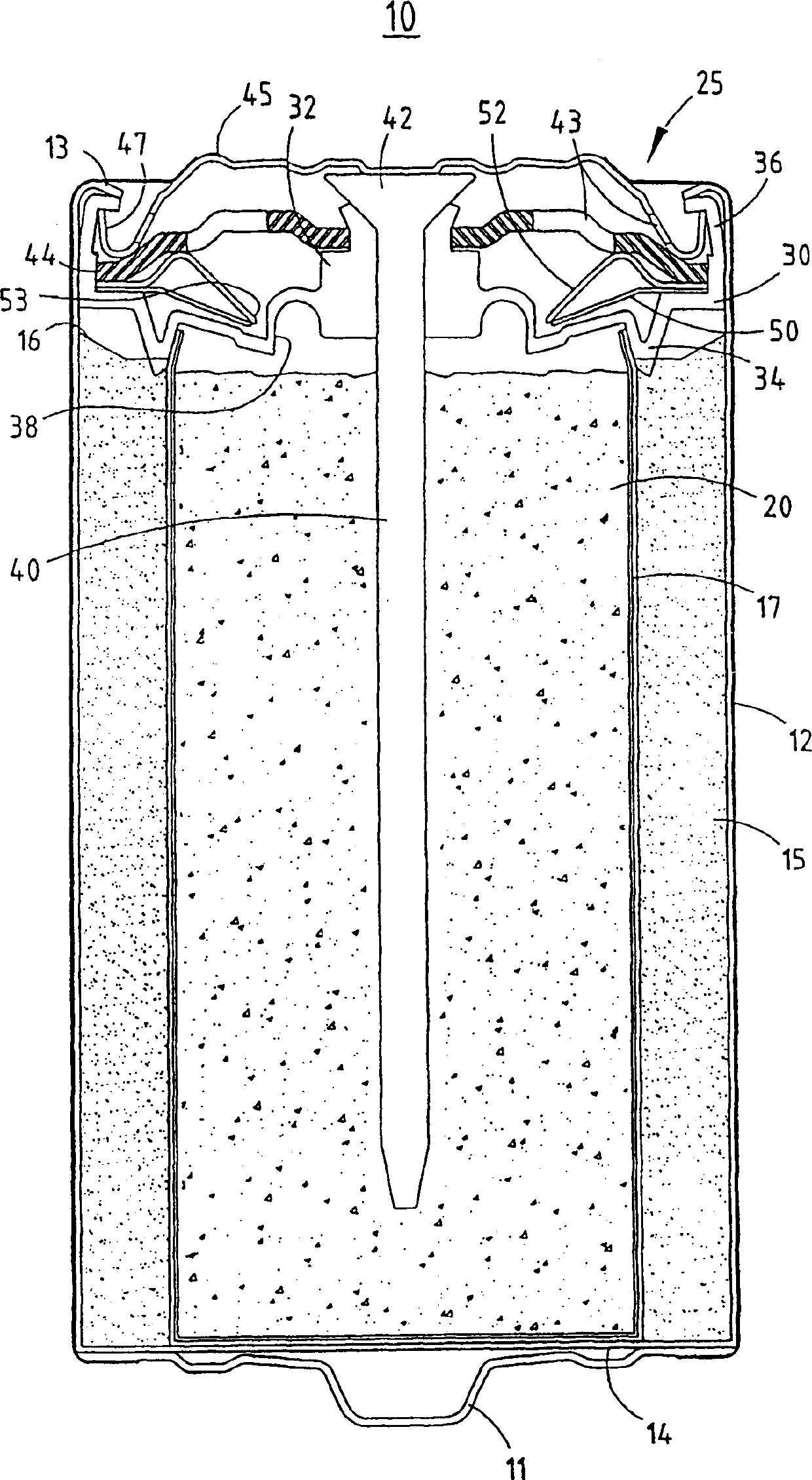 Chemical battery having pressure release mechanism and producing method