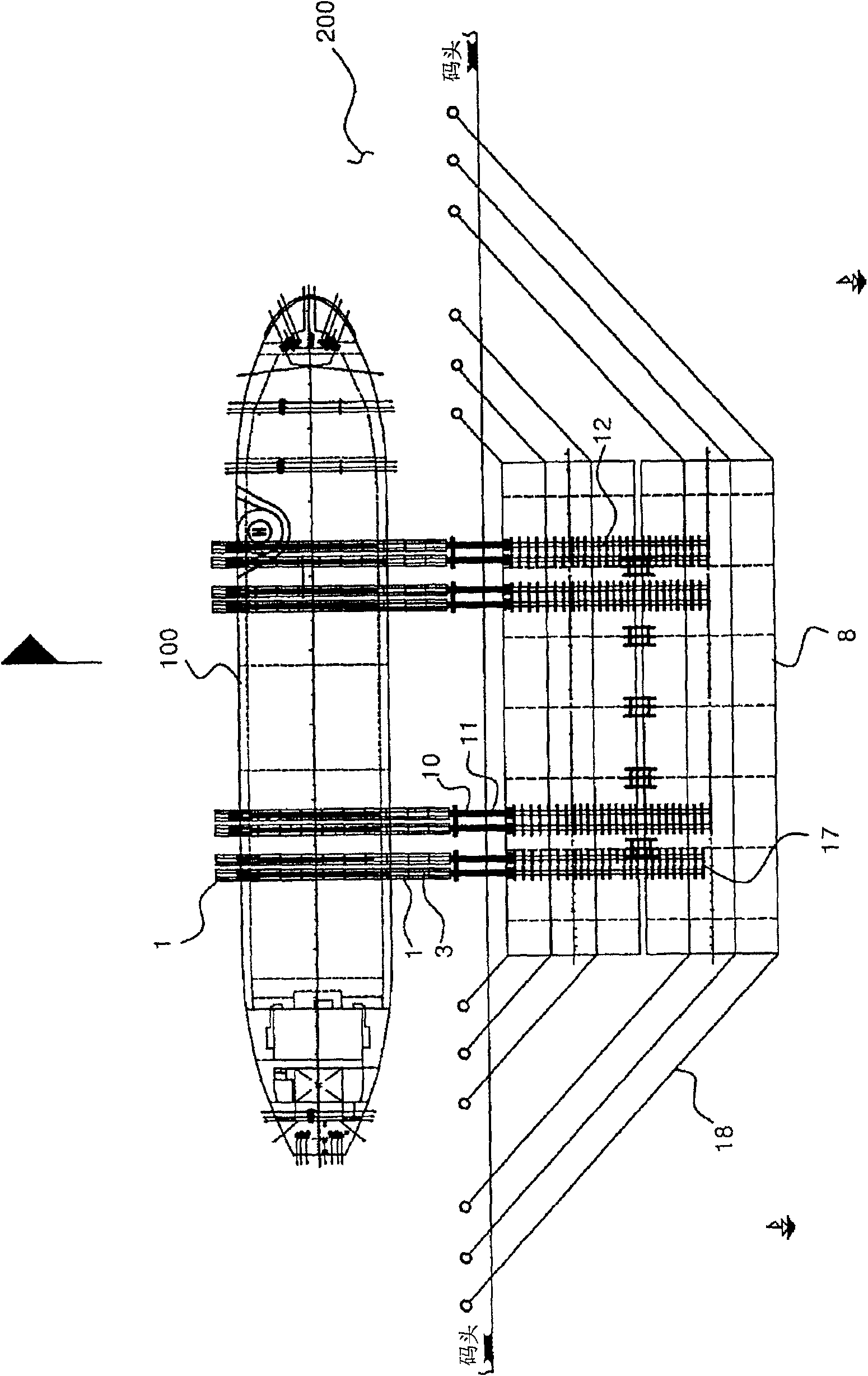 Method and equipment for transversely launching ship built on the ground