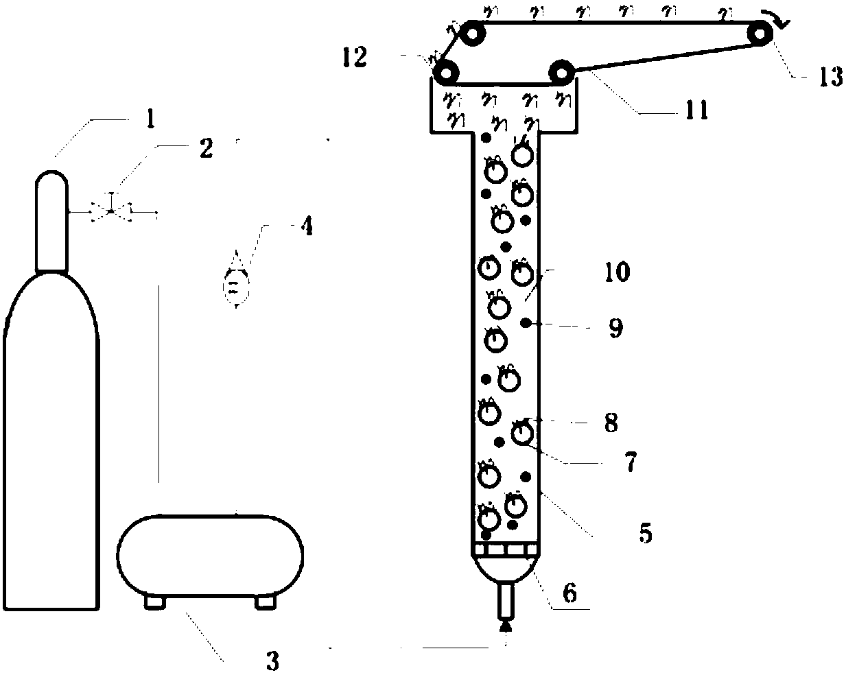 Air-assisted adsorption separation method and device