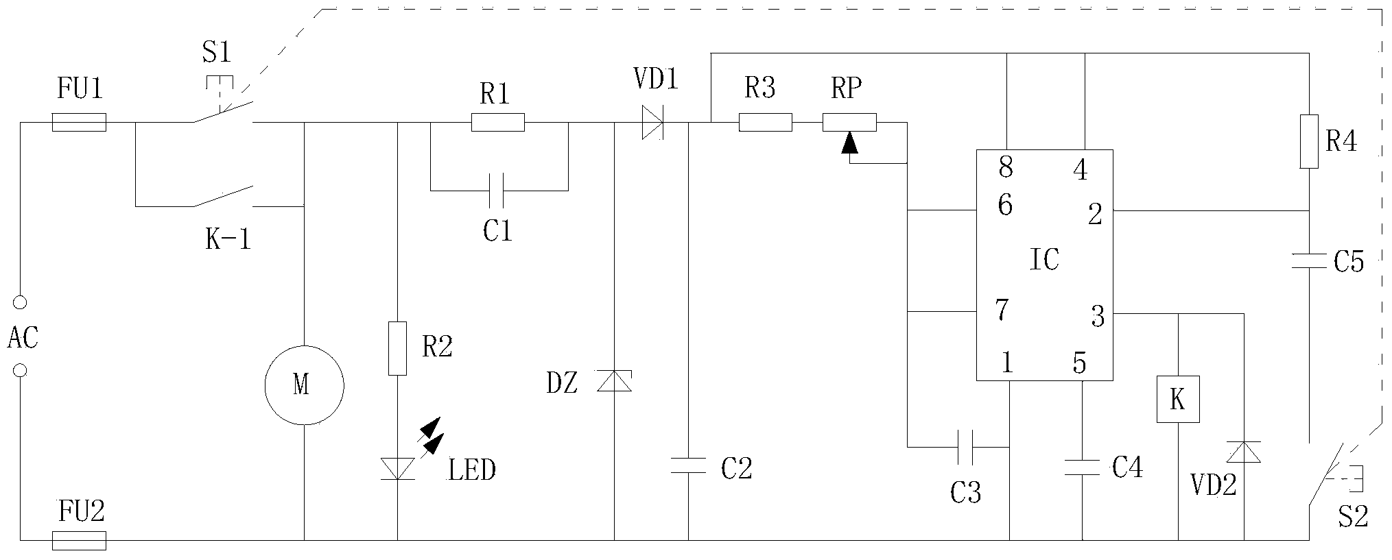 Simple automatic stop circuit of blood centrifuge