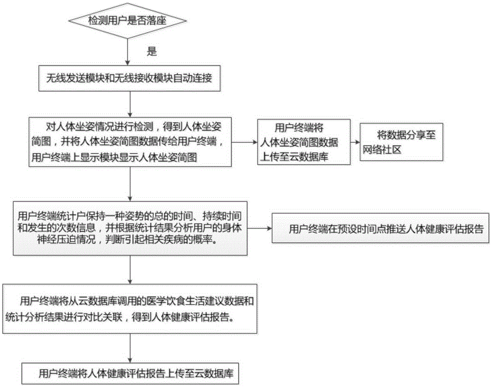 Human sitting posture detection and health evaluation system and method