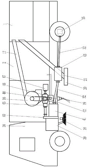 Washing and sweeping vehicle provided with single motor drive mechanism