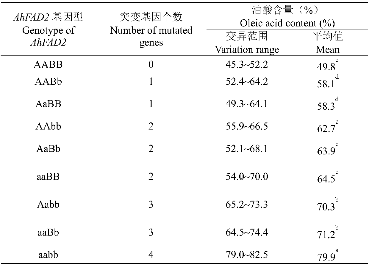 Rapid and efficient breeding method for peanut variety with high oleic acid content