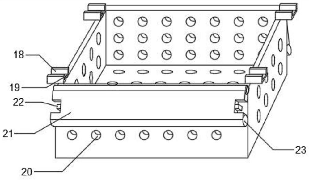 A stacked material receiving device for lead frame and its working method