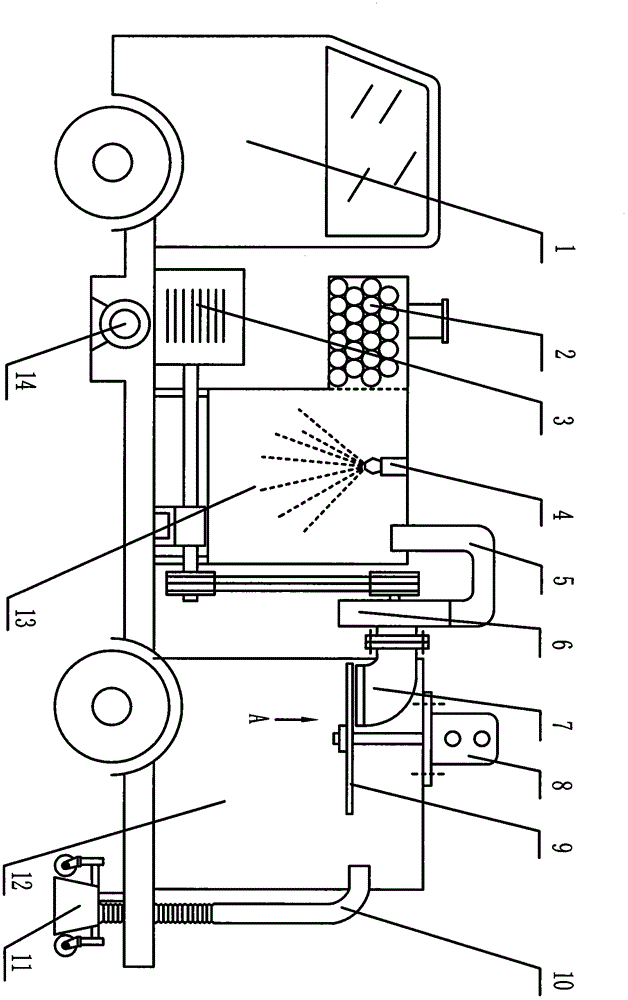 Anti-clogging waste processor device of dust collector of street clearing truck