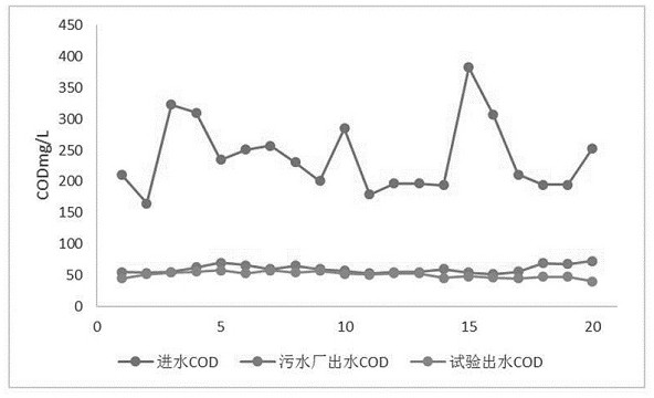 Treatment process for cooperating magnetic sludge carbon carrier with sewage upgrading and capacity expansion