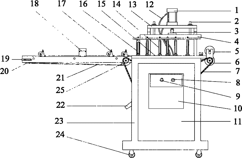 A non-woven fabric punching forming device