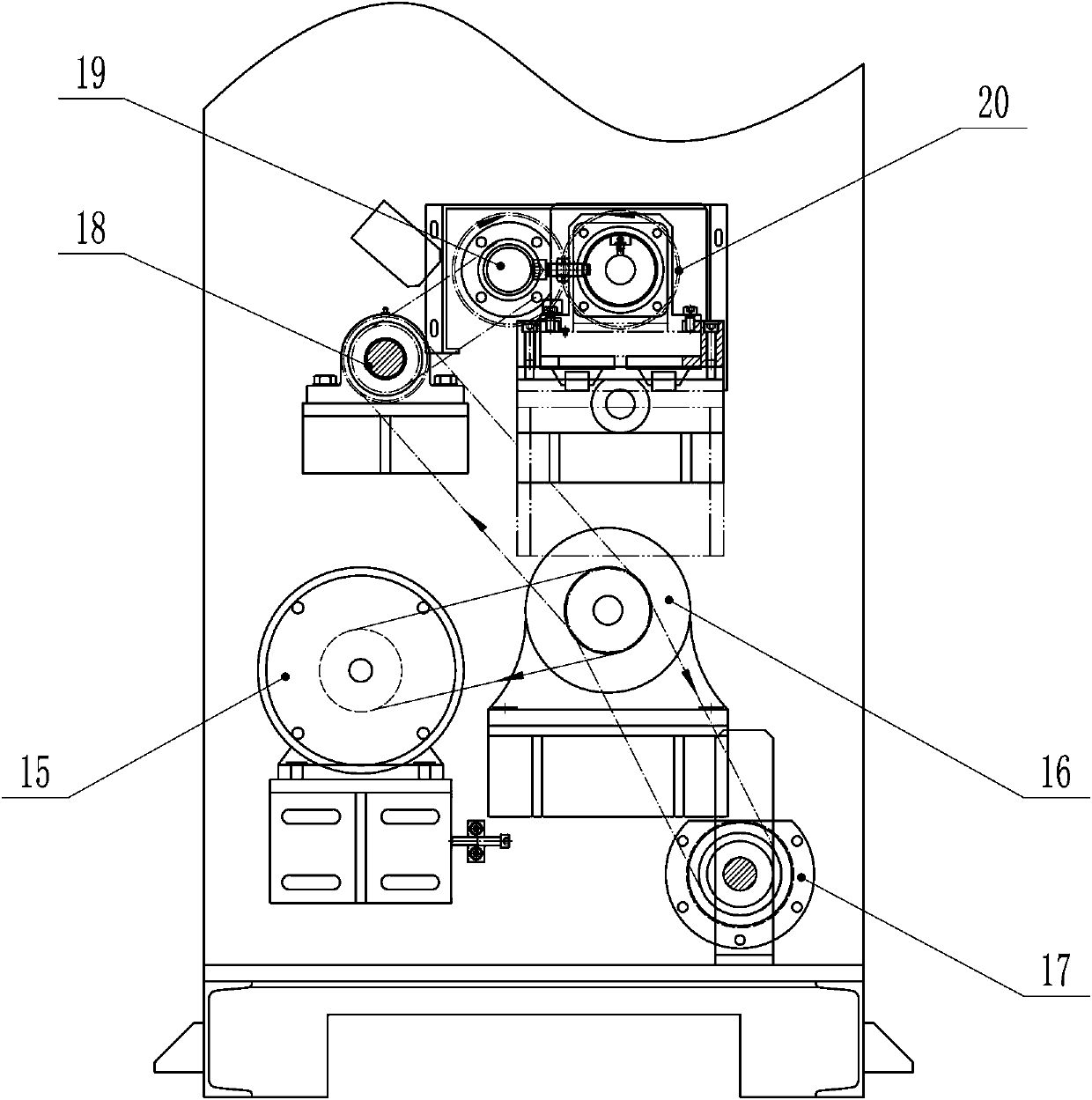 Automatic conveying and trimming device for plastic film roll