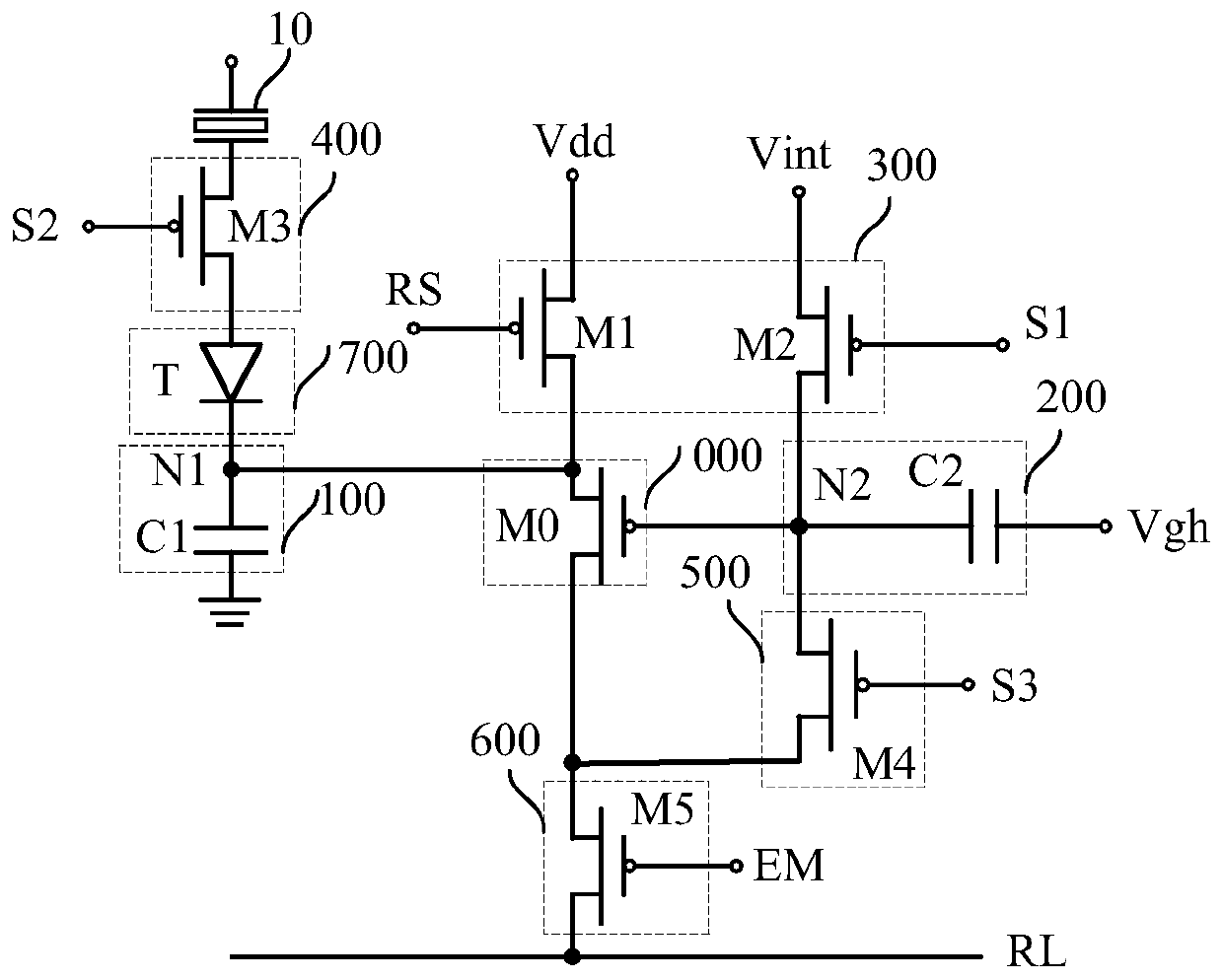 Fingerprint identification driving circuit, module, touch screen and driving method