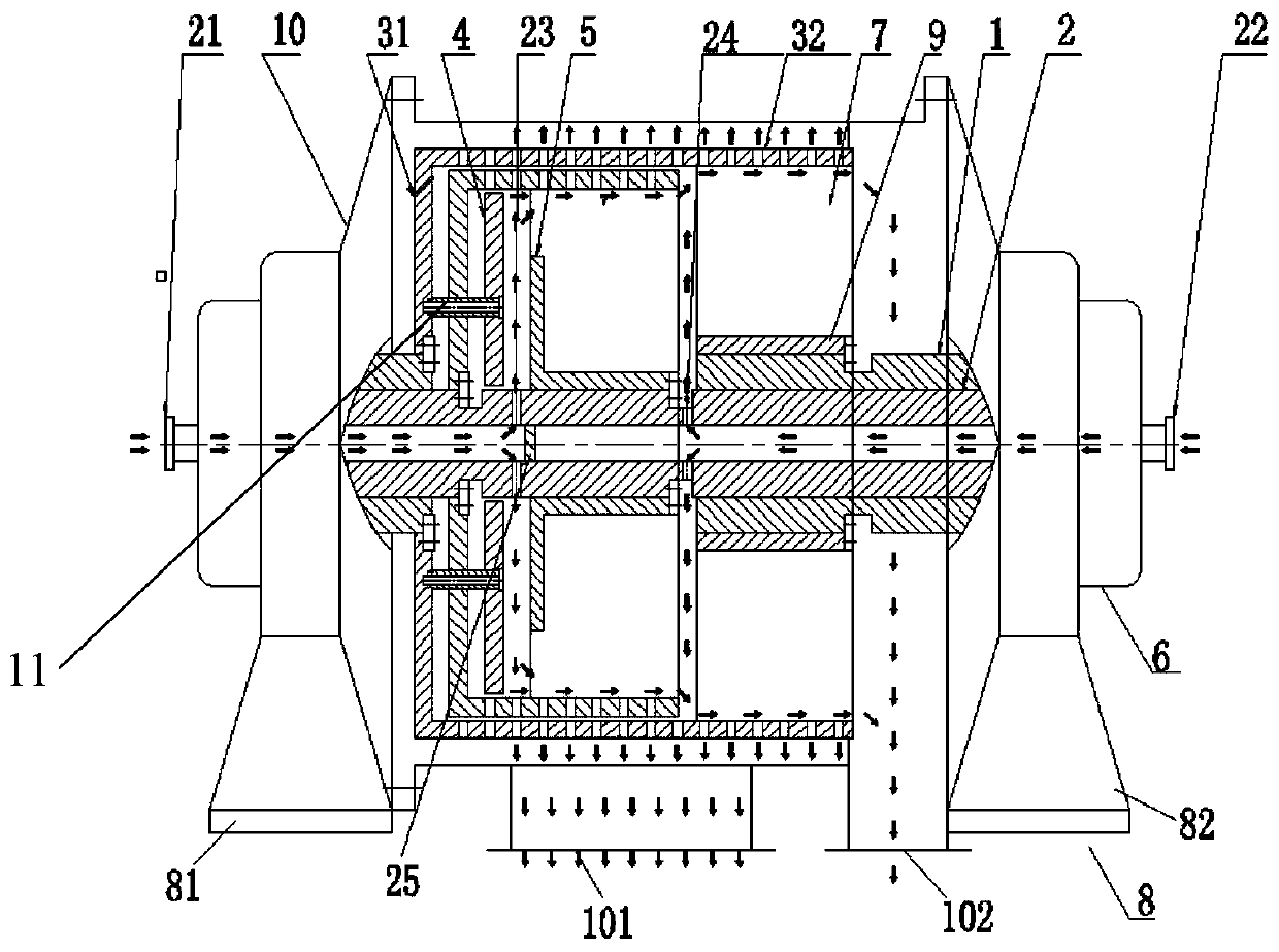 Piston material pushing centrifugal machine and feeding method thereof