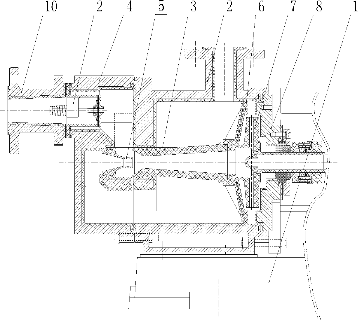 High-performance strong-corrosion-resistant self-sucking pump