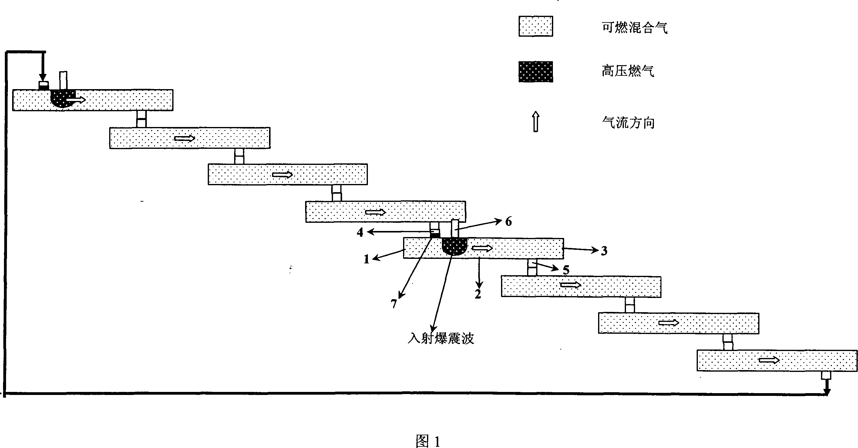 Multi-pipe impulse detonating combustion camber and detonation method thereof