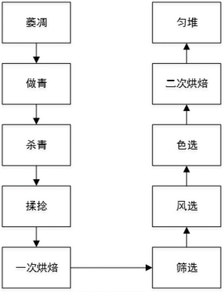 Process for making Wuyi rock tea