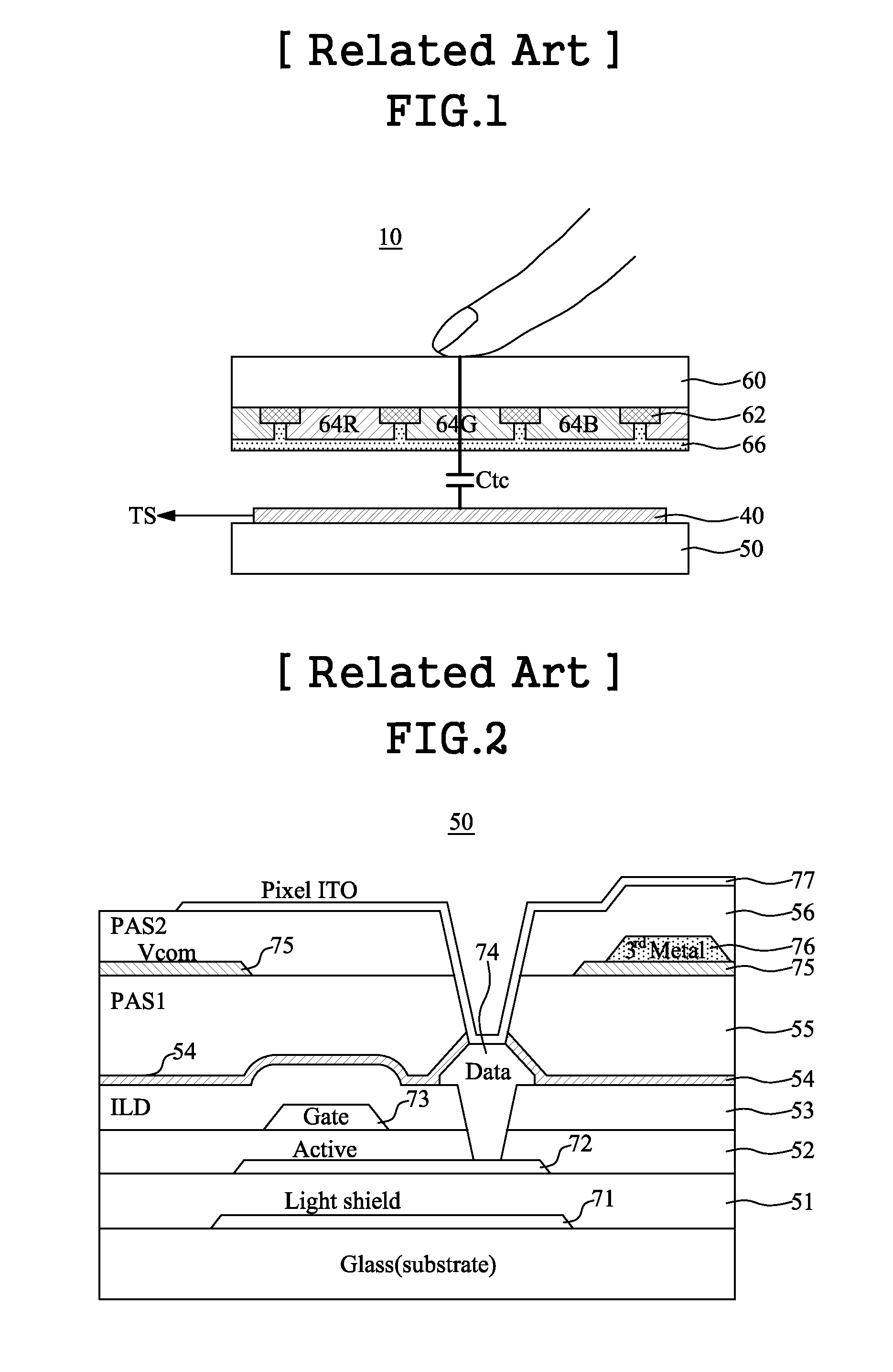 Liquid Crystal Display Device with a Built-in Touch Screen and Method for Manufacturing the Same