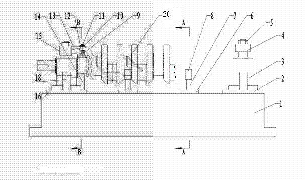 Automatic clamping device for milling crankshaft key groove