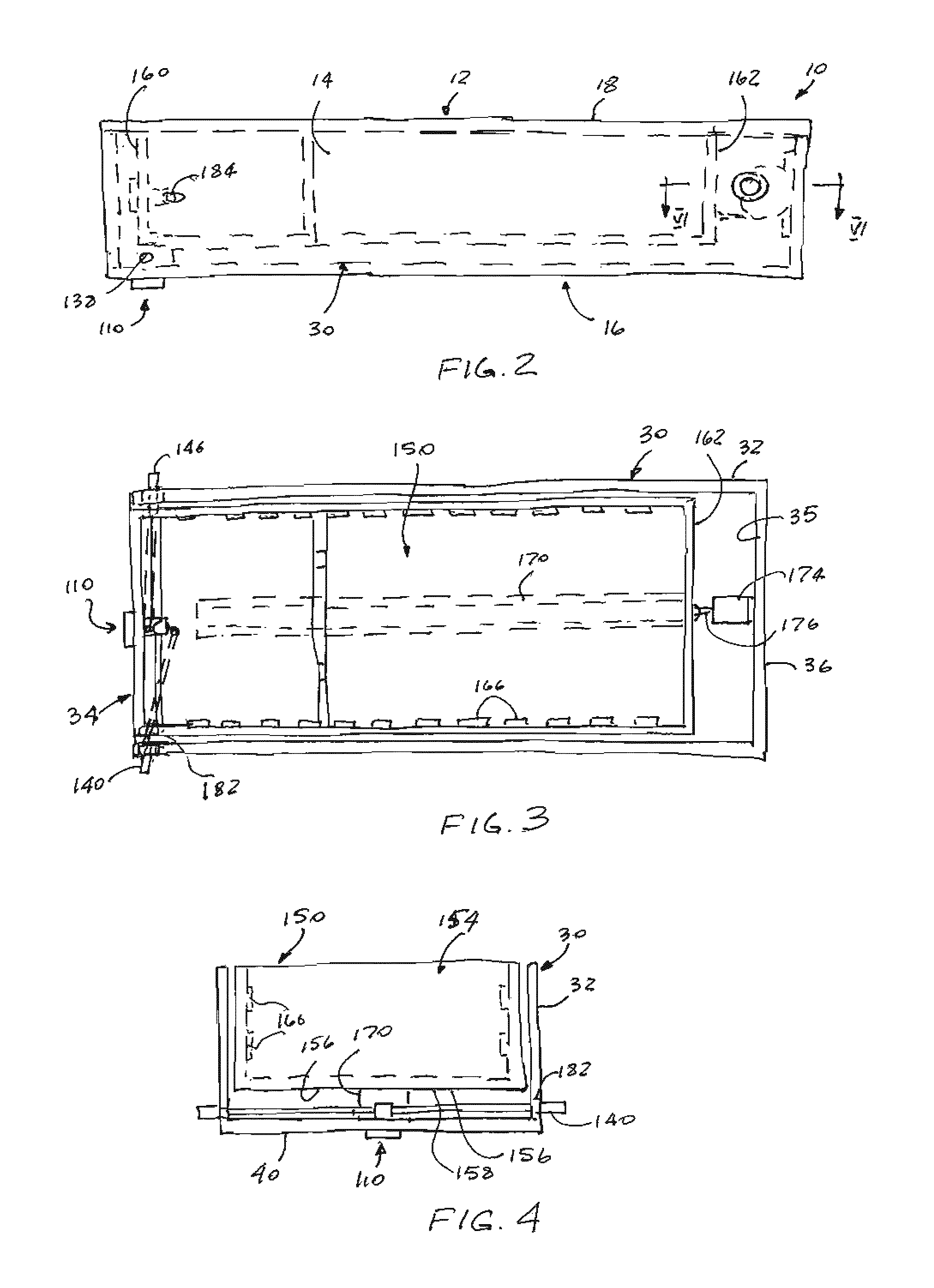 Overhead storage system having telescopic storage container