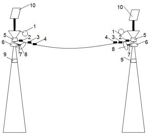 Overhead transmission line snow removing device