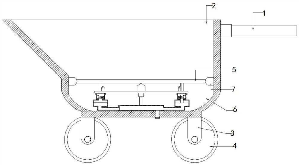 Stable constructional engineering trolley capable of preventing materials from falling off