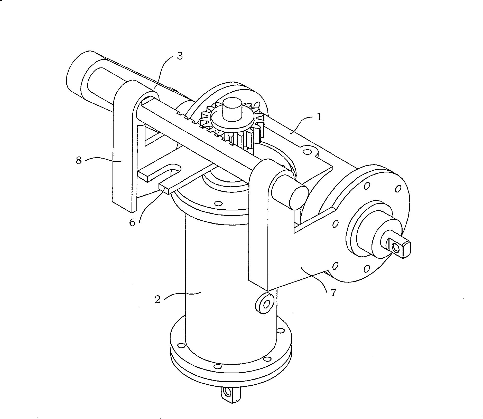 Follow-up type selecting gear shifting hydraulic actuator of vehicle automatic mechanical speed variator