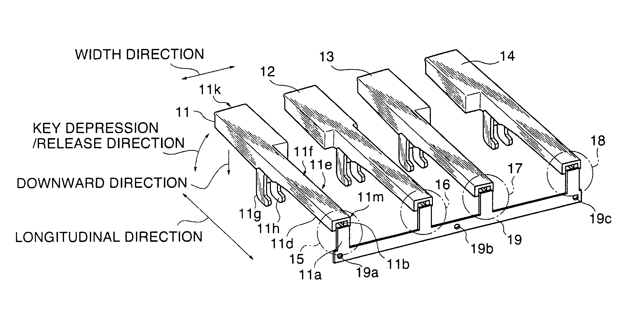 Keyboard apparatus of electronic keyboard instrument