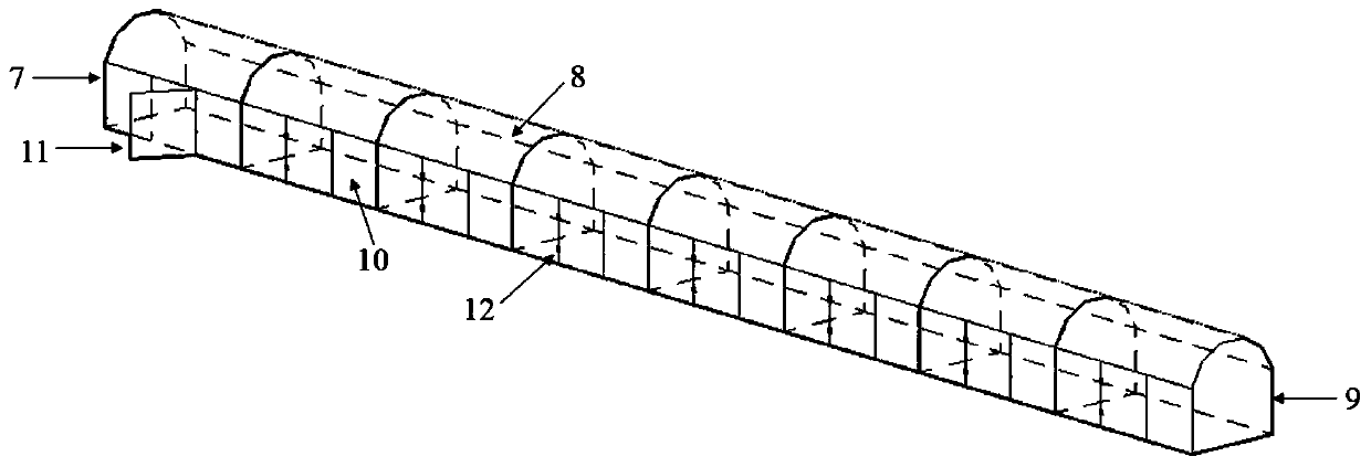 Indent-size subway tunnel/train compartment dual-long and narrow space fire experiment platform