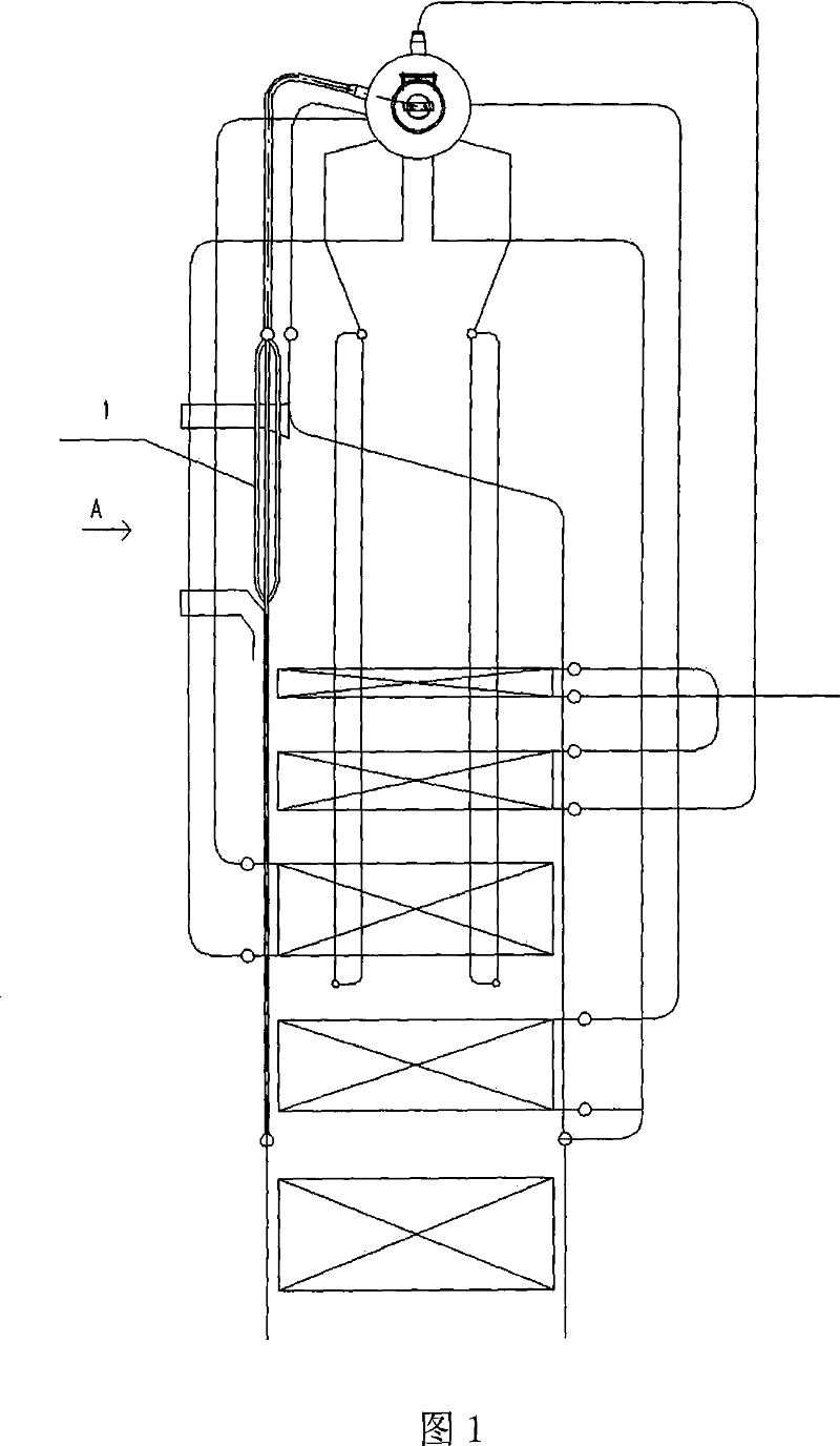 Heating surface of high-temperature high-pressure natural circulating dry coke quenching residual heat boiler