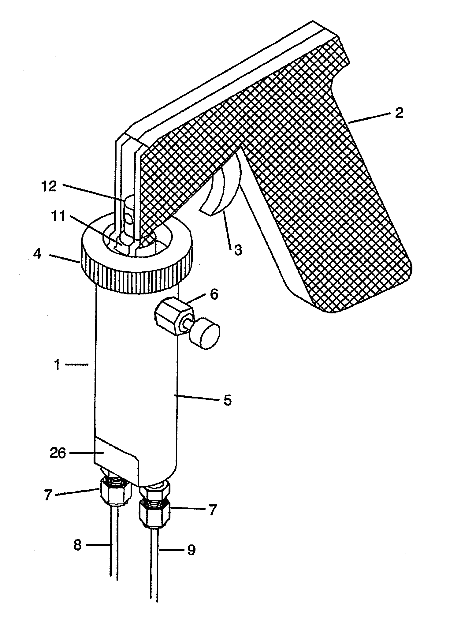 Handheld spray receptor