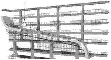 Construction method of high flying-wing segmental structure of curtain wall structure