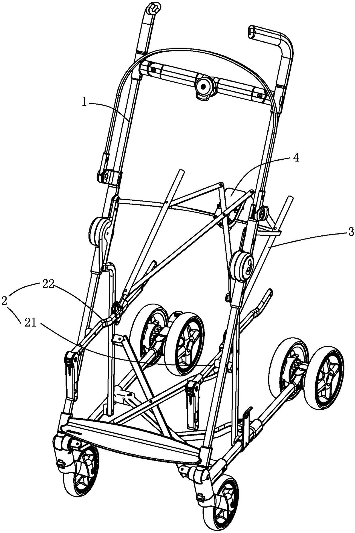 Continuously adjustable backrest device applied to a baby carriage seat