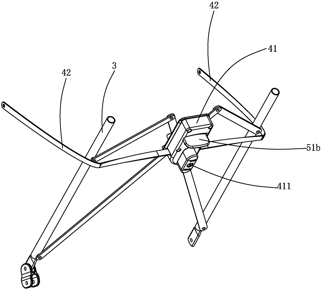 Continuously adjustable backrest device applied to a baby carriage seat