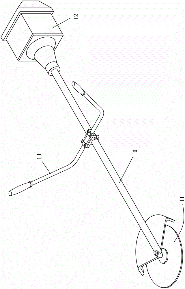 Shoulder-mounted knapsack lawn mower handle retractable device