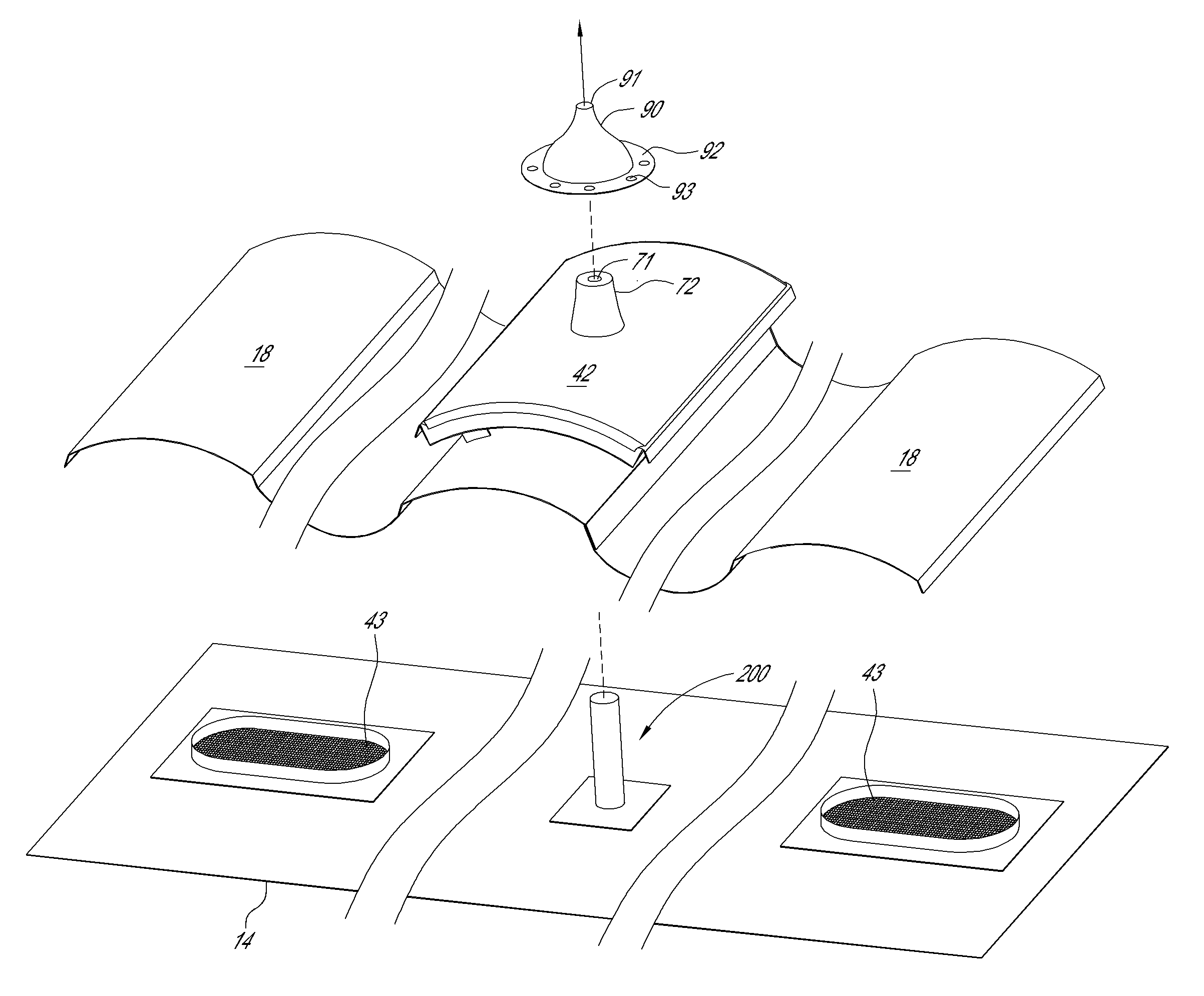 Roof vent for supporting a solar panel