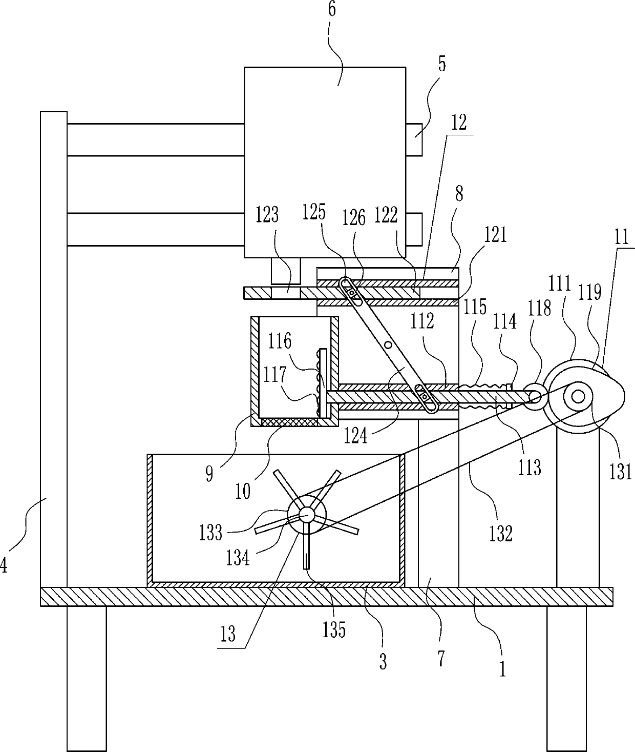 Livestock excrement treatment device used for animal husbandry