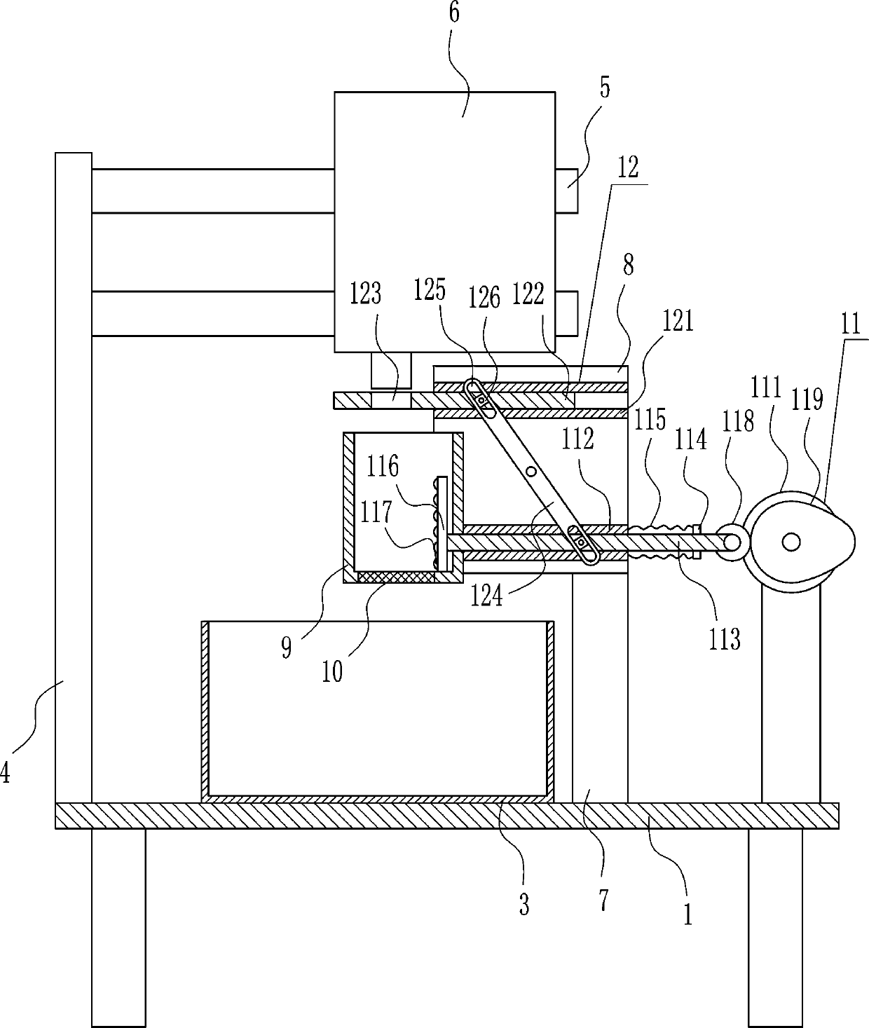 Livestock excrement treatment device used for animal husbandry