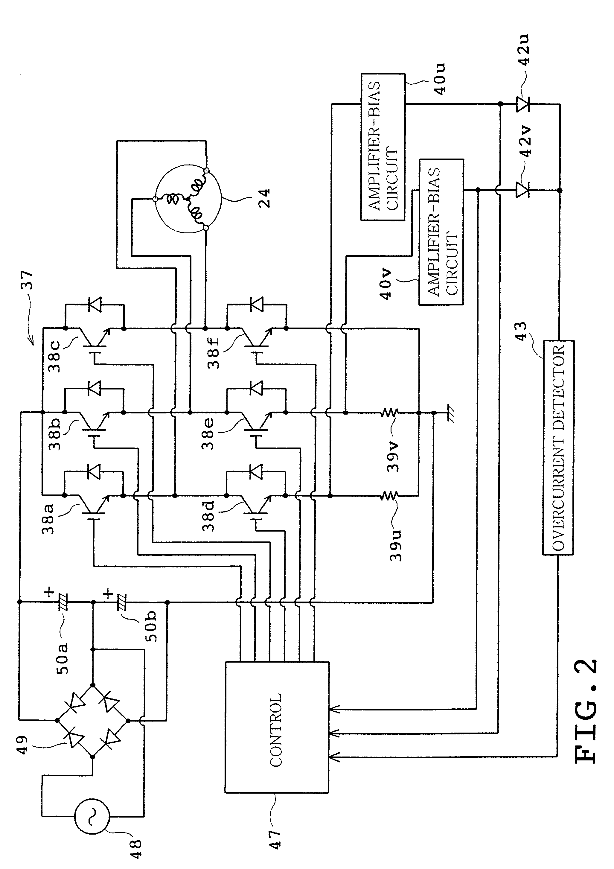 Washing machine with vector control for drive motor