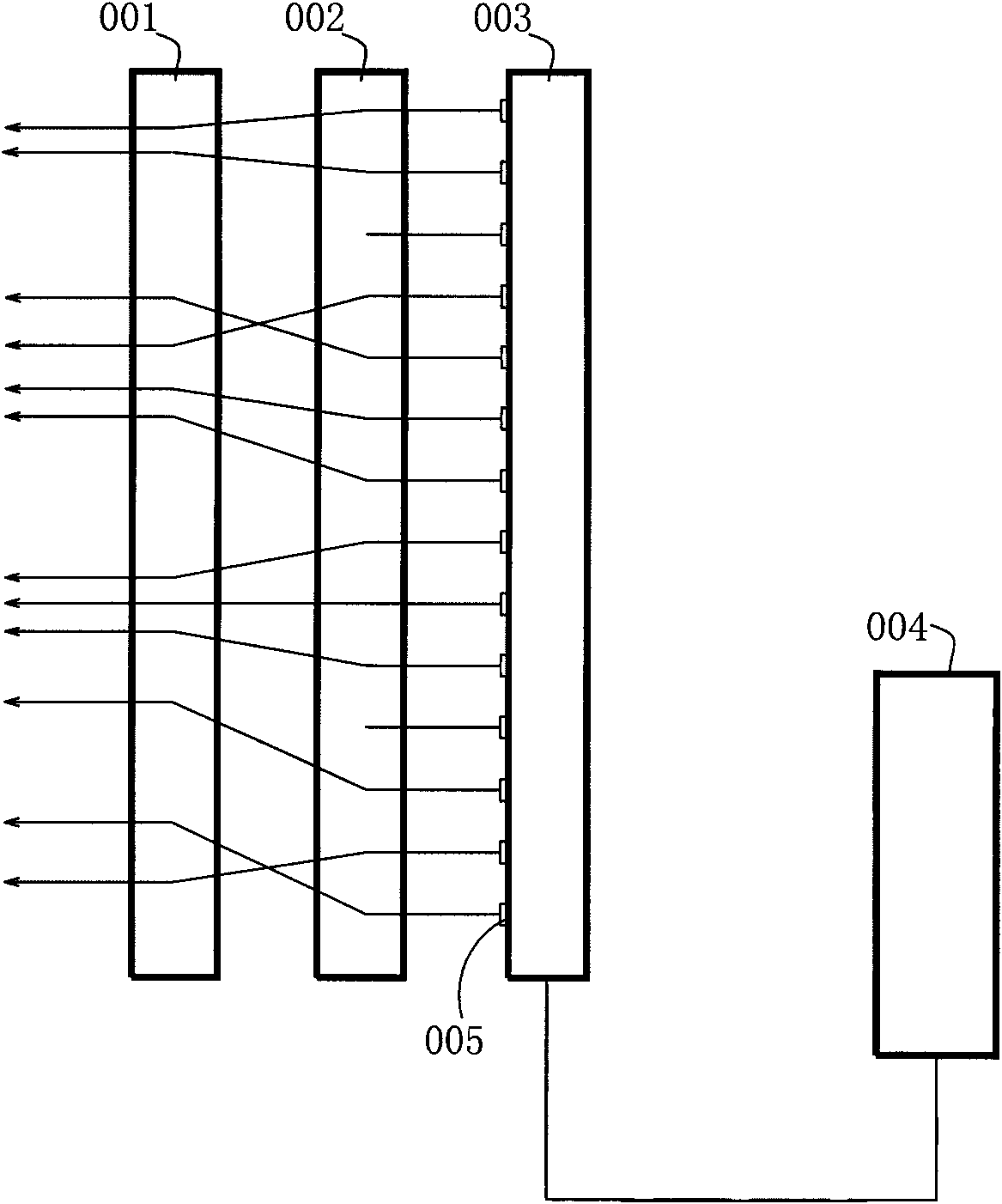 Media interface construction system based on LED (Light Emitting Diode) and optical media