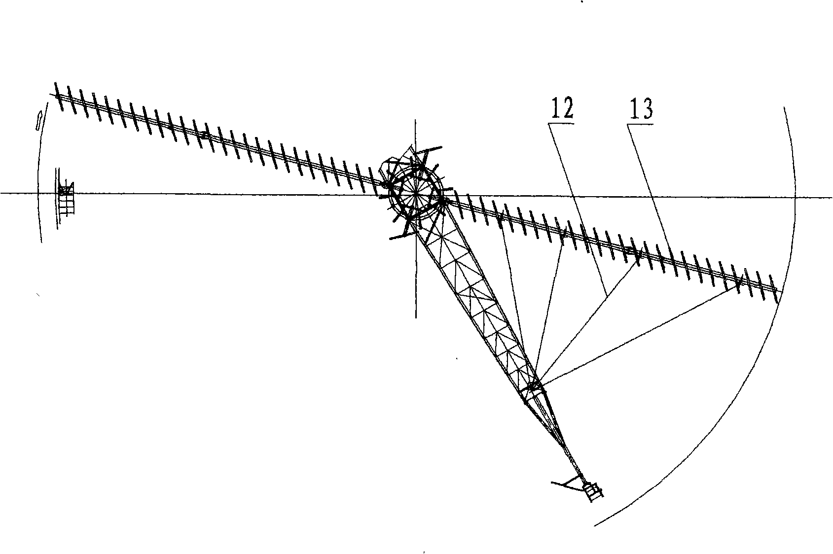 Central transmission mud scraper of large-sized flexible rake lift