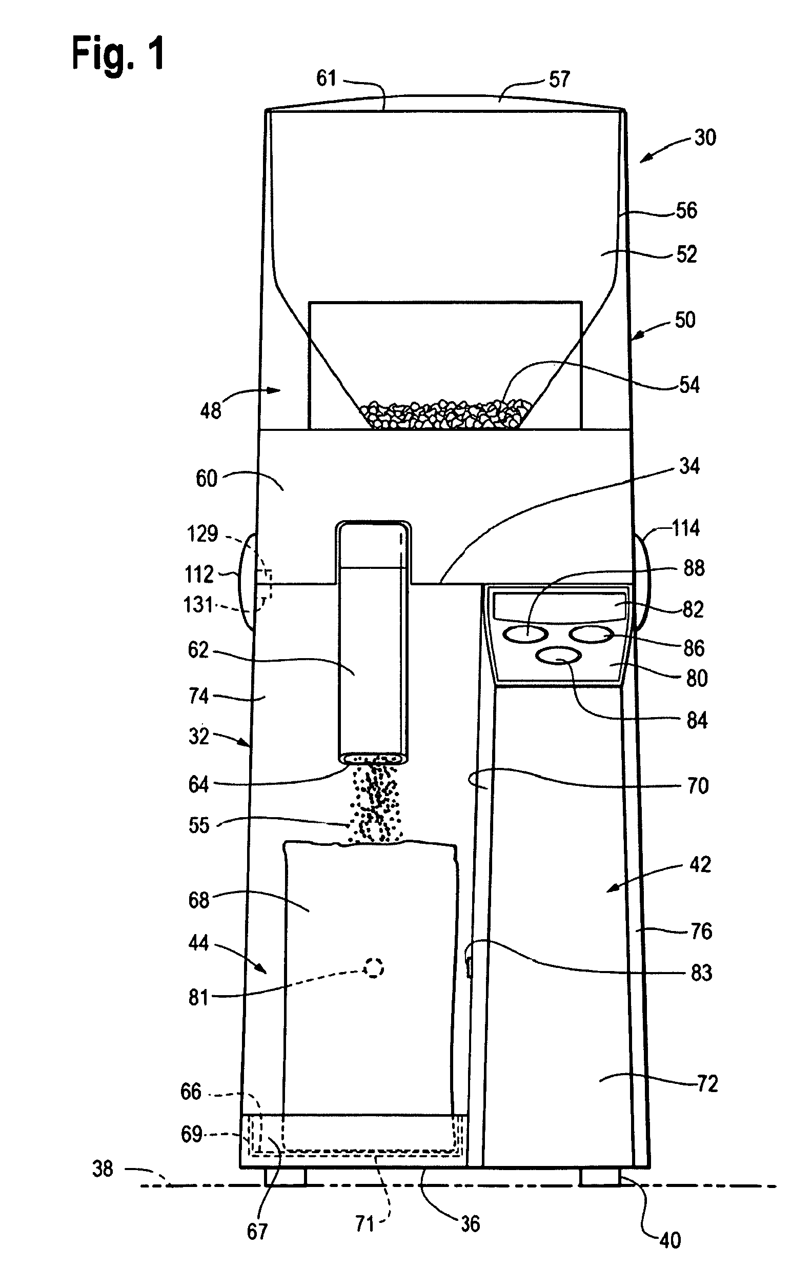 Food grinder with electronically adjustable grind settings, tooless disassembly