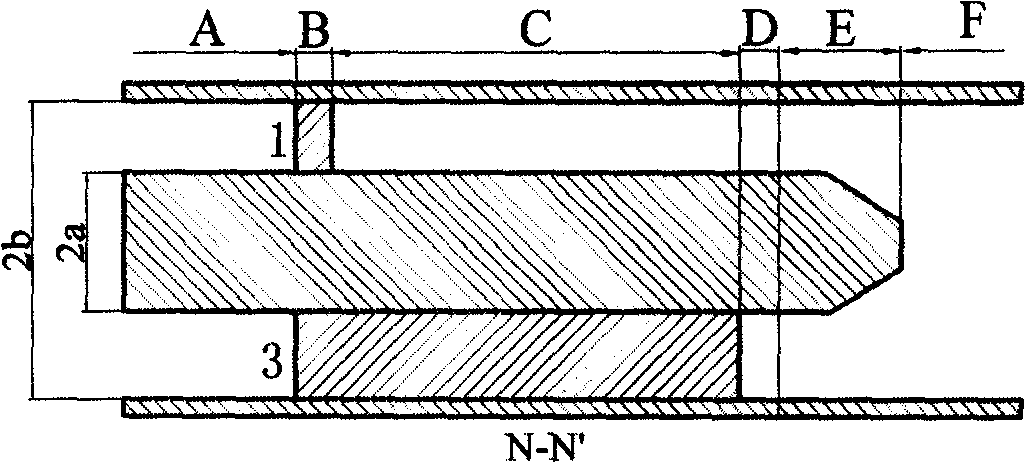 Plate inserted coaxial micro-wave mode converter