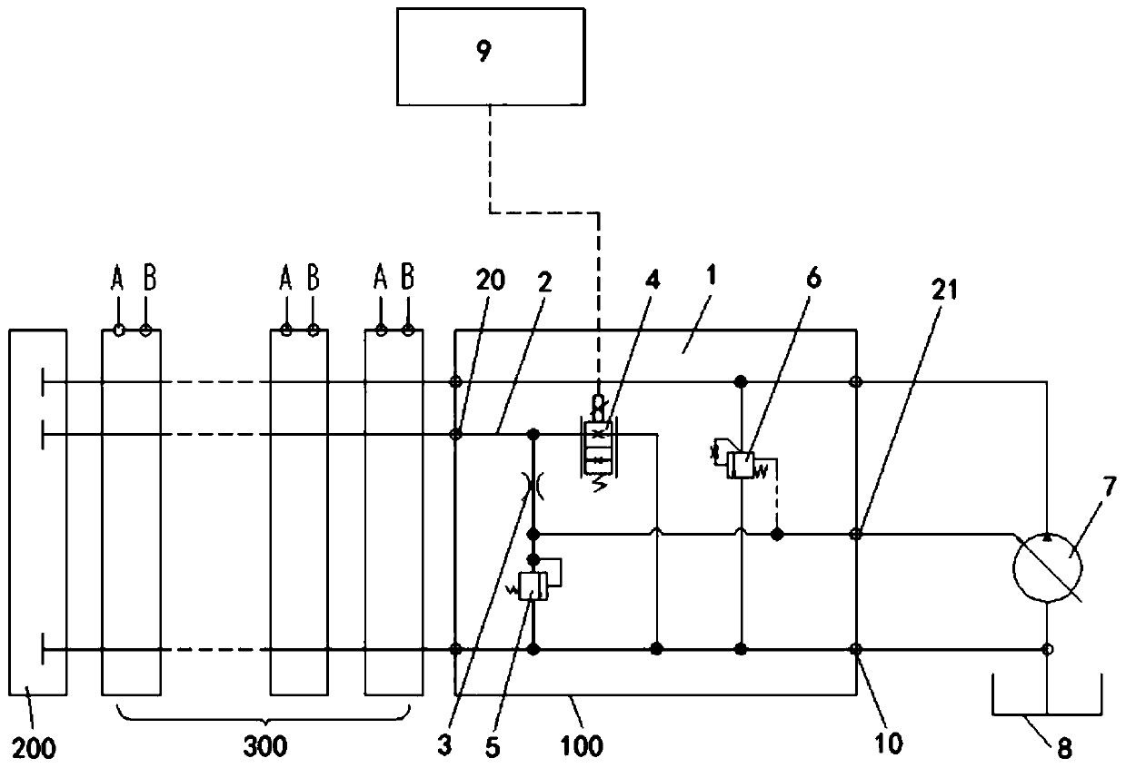 Combined multi-way valve and combined multi-way valve control system