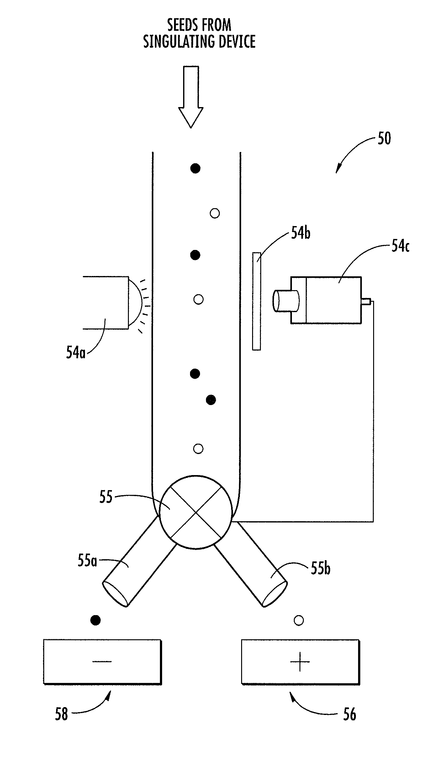 Method and computer program product for distinguishing and sorting seeds containing a genetic element of interest