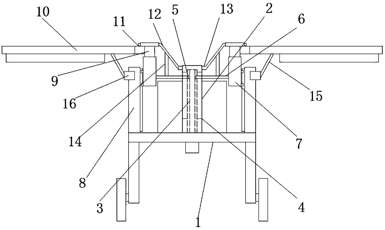 Walking type cosmos bipinnata planting device with maintenance mechanisms