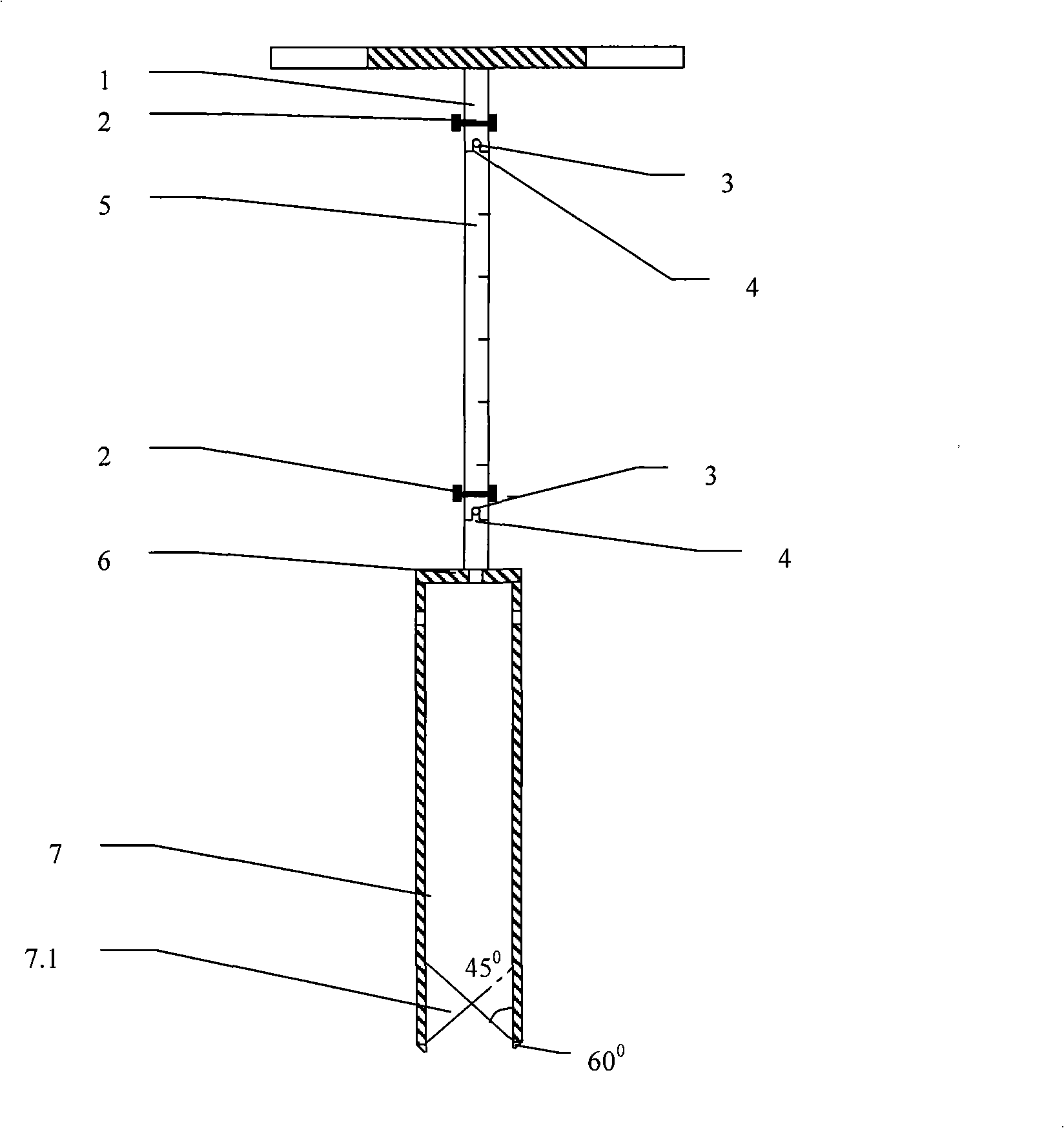 Manual rotation type column shaped deposit sampling instrument